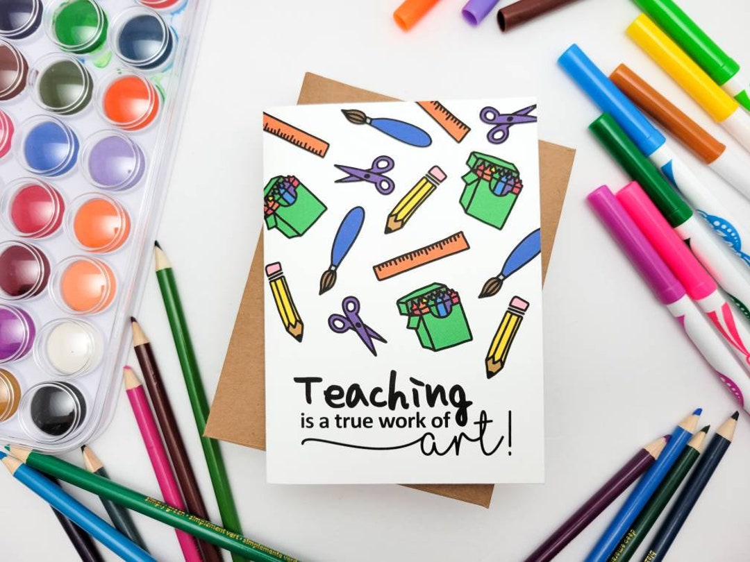Greeting Card for Elementary School Art Teacher Teacher Appreciation Card for Art Teacher Etsy
