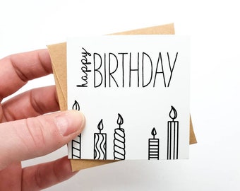 Simple Little Happy Birthday Card with Candles