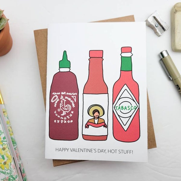Hot Sauce Valentine Card Etsy