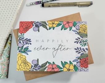 Colorful Spring Themed Wedding Greeting Card