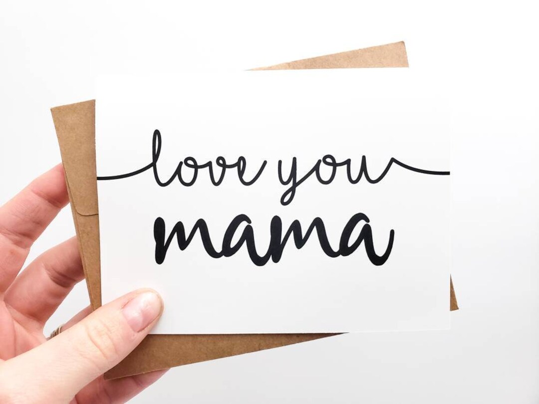 Love You Mama Card: Minimalist Mother's Day or Birthday Card - Etsy