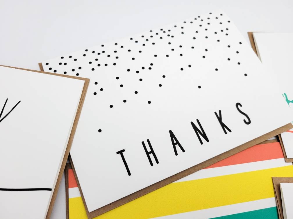 5x7 Thank You Card Variety Pack Simple Thank You Greeting Etsy
