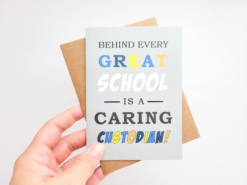 School Custodian Appreciation Card School Custodian Thank - Etsy