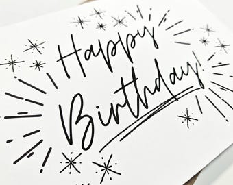 Simple Happy Birthday Card - Minimalist Greeting