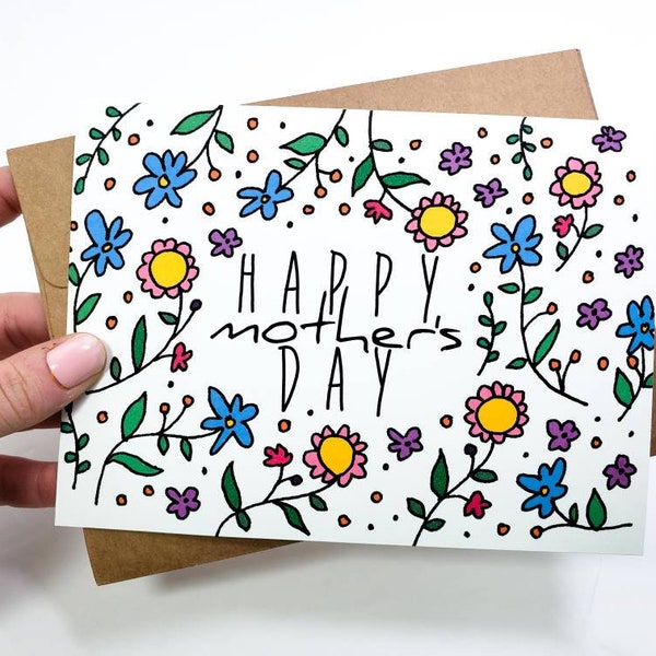 Pretty Colorful Floral Mother's Day Card