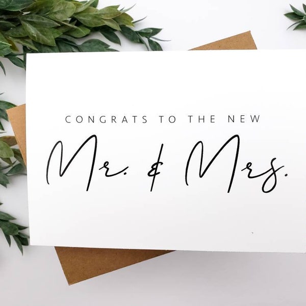 Simple Wedding Card for Newlyweds