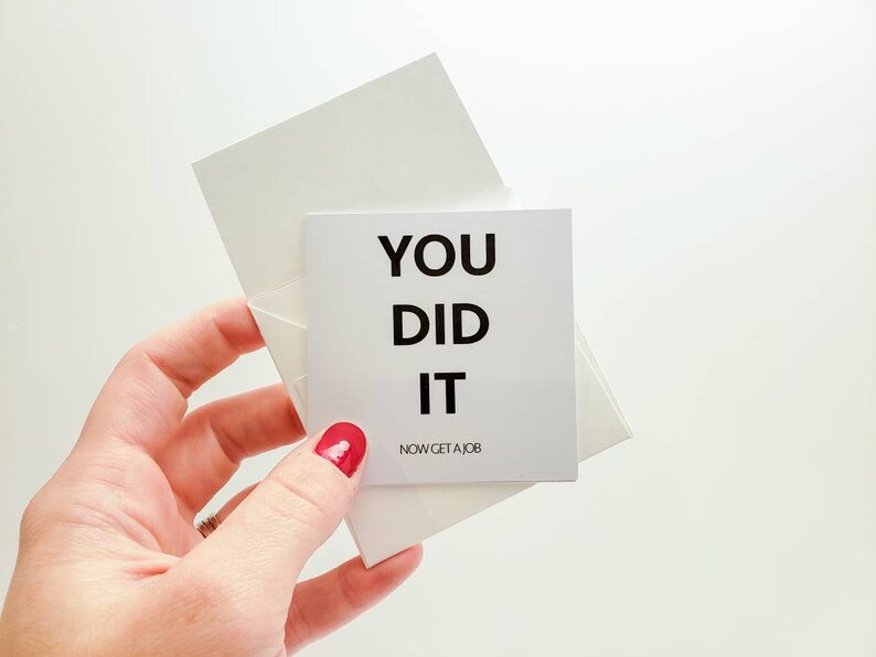 Minimalist Tiny Graduation Greeting Card Funny Graduation Card