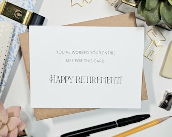 Funny Retirement Card - Minimalist Design