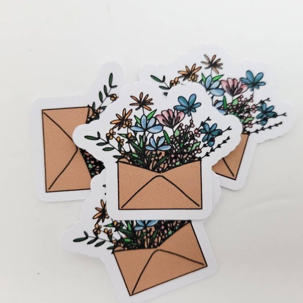 Pretty Floral Greeting Card Envelope Sticker Seal