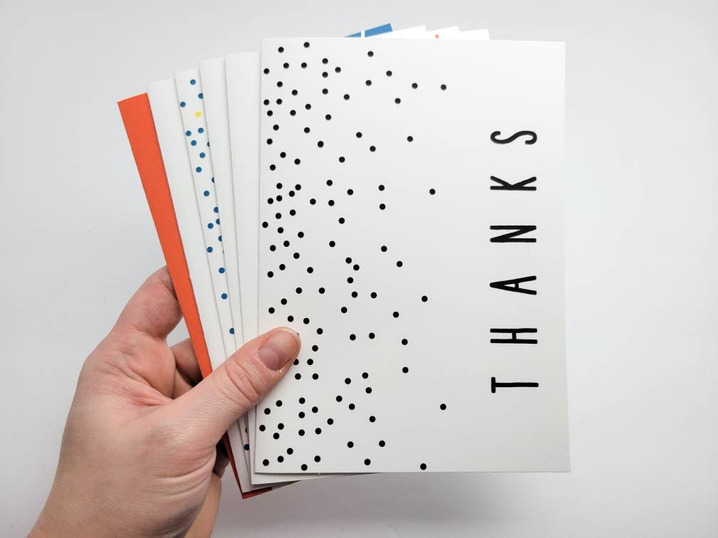 5x7 Thank You Card Variety Pack Simple Thank You Greeting Etsy