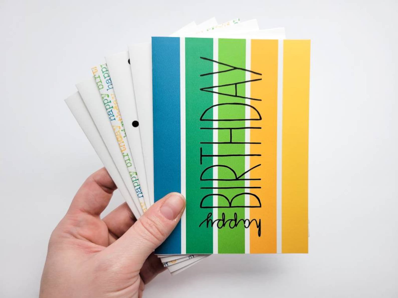 Colorful Birthday Card Variety Pack - Set of Generic Birthday Cards - Etsy