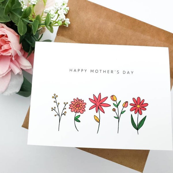 Minimalist Floral Mother's Day Card