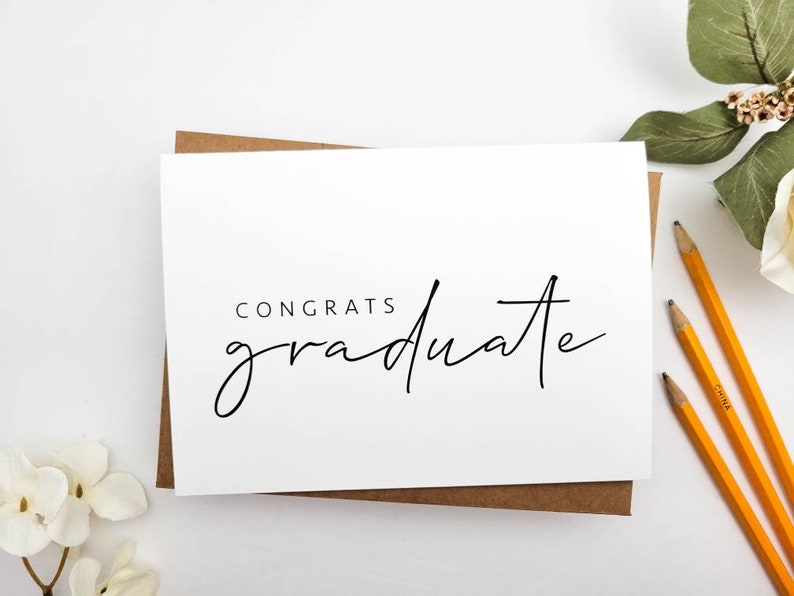 Minimalist High School or College Graduation Congratulations Card image 2