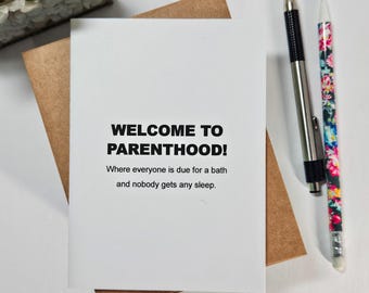 Funny New Parent Card: Welcome to Parenthood Congratulations