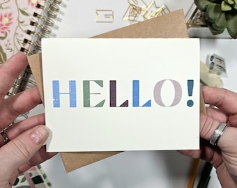 Simple Hello Card - Minimalist Just Because Card