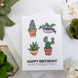 Funny Succulent Birthday Card Cactus Birthday Gift Etsy