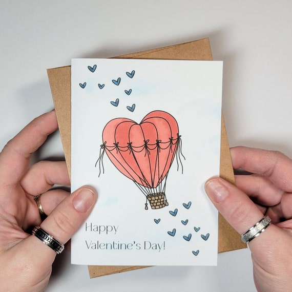 Love is in the Air Hot Air Balloon Love Card