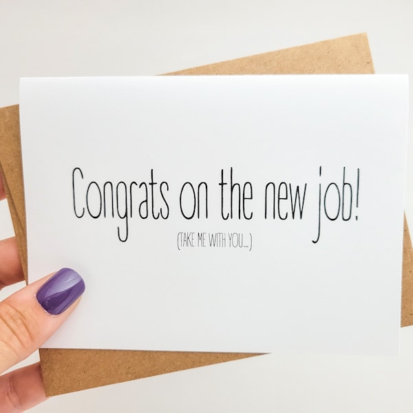 Funny Congratulations Card for Coworker Getting New Job - Sarcastic New Job Card