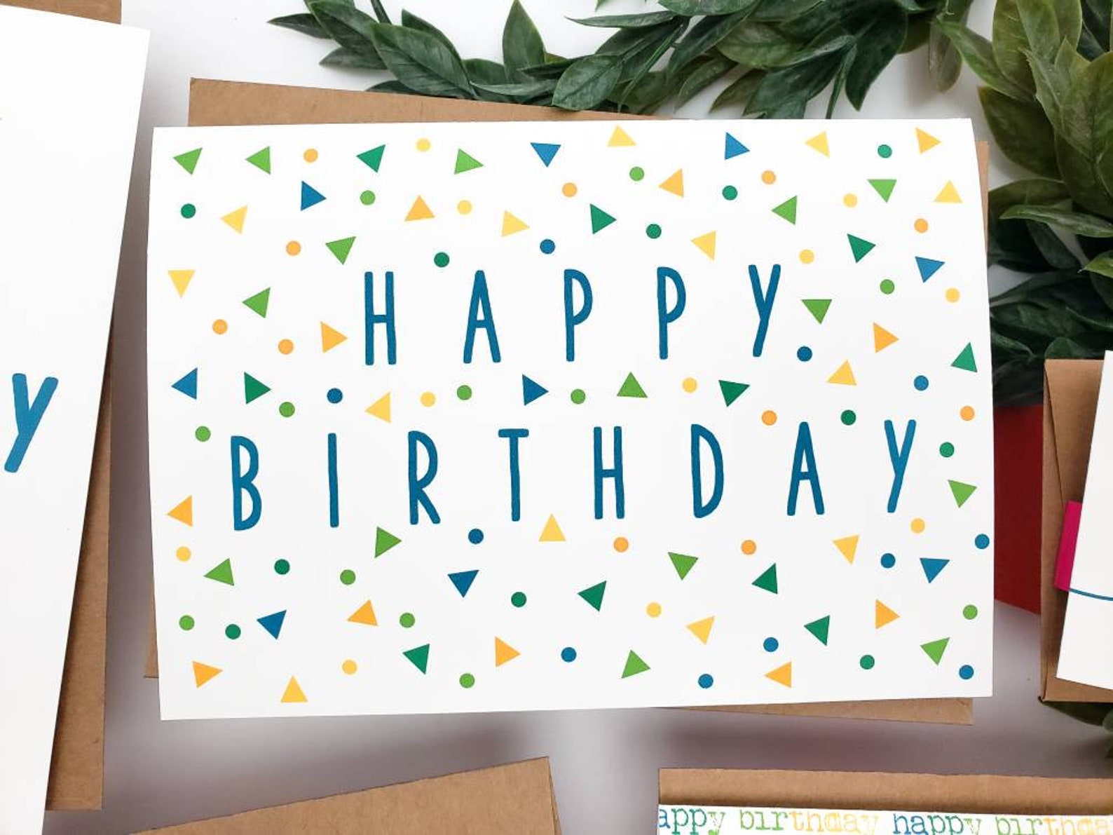 Colorful Birthday Card Variety Pack Simple Birthday Greeting Etsy
