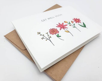 Get Well card - Cheery Flower Stems – Gina B Designs