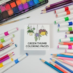 Plant and Flower Themed Mini Coloring Book - Cute Flower Themed Gift for Plant Lover