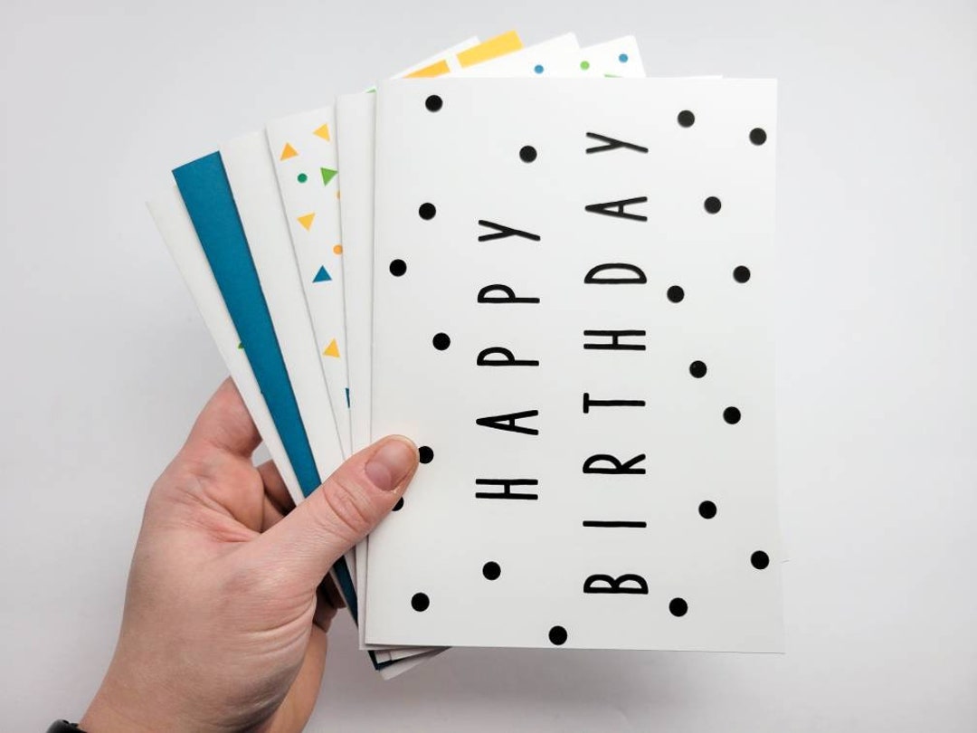 5x7 Birthday Card Variety Pack Simple Birthday Greeting Etsy