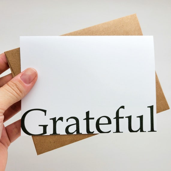 Grateful for You Greeting Card - Simple Thank You Card