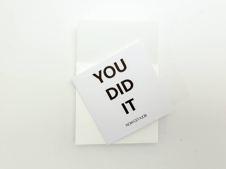 Minimalist Tiny Graduation Greeting Card Funny Graduation Card