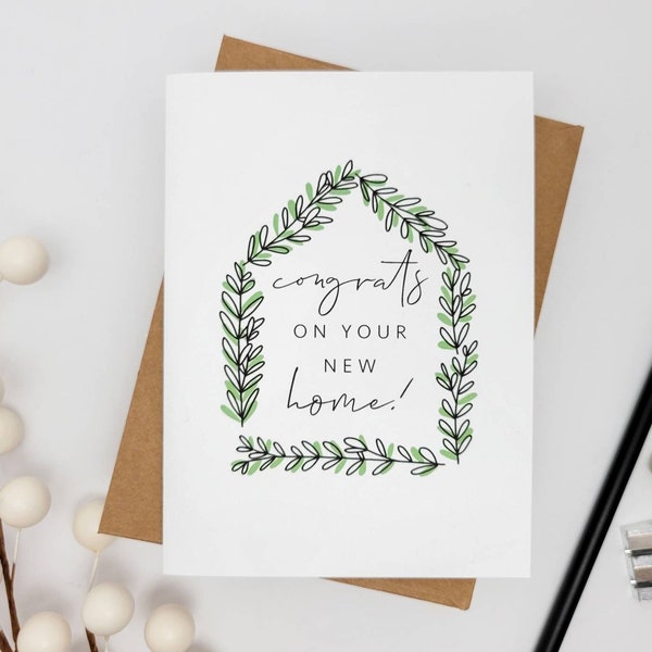 Simple Congrats on the New Home Card - Cute Housewarming Greeting Card