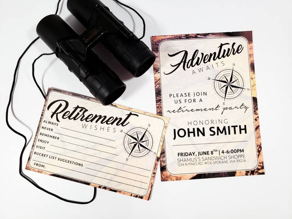 adventure awaits retirement party invitation travel themed retirement party invitations rustic retirement party invitation travel party invitations