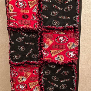 SF 49ers Quilt, 49ers Quilt, Football Quilt, Handmade Quilt, Gift For Sports Fan