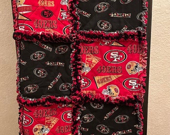 SF 49ers Quilt, 49ers Quilt, Football Quilt, Handmade Quilt, Gift