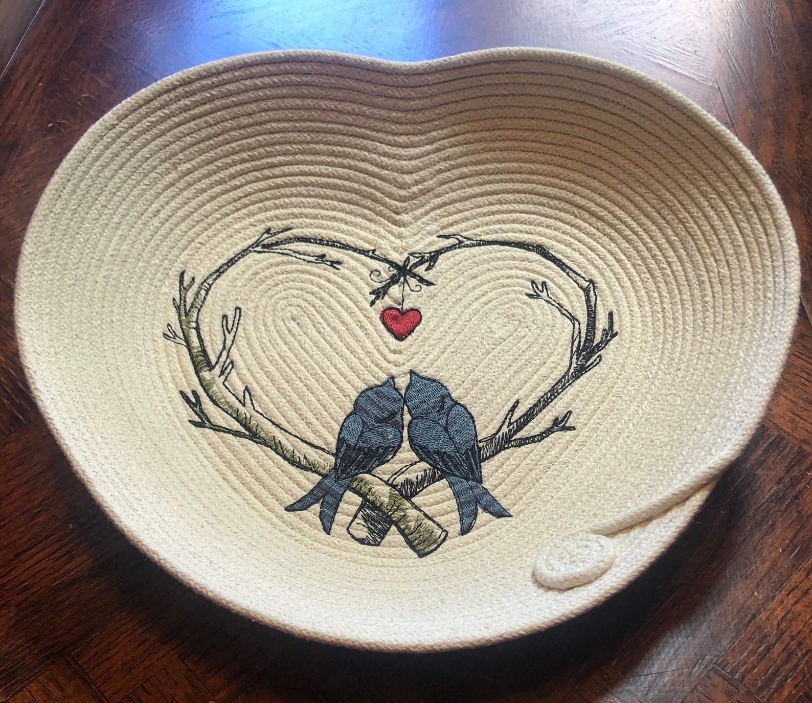 Basket basket with embroidery handmade basket rope basket  etsy Basket basket with embroidery handmade basket rope basket  etsy