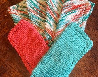 Knitted Dish Cloths, Hand Knit Dishcloths, Knitted Dish Cloths, Kitchen Towels, Wash Cloths, Dish Cloths, Dish Rags, Housewarming Gift