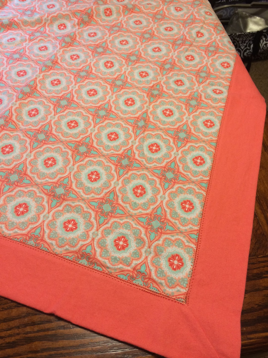 Handmade Baby Receiving Blanket, Self Binding Receiving Blanket, Baby