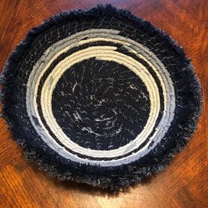 Rope Basket, Rope Basket Handmade, Handmade Basket, Rope Basket, Rope Bowl, Bowl, Recycled Denim, Denim Bowl, Housewarming Gift, Home Gift