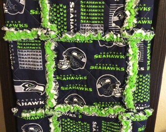 Seattle Seahawks Quilt , Seahawks Blanket, Handmade Quilt, Football Quilt, Gift for Sports Fan