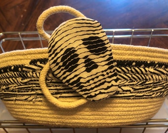 Halloween Basket, Basket with Skeleton, Handmade Basket, Rope Basket, Rope Bowl, Skeleton, Skeleton Basket, Halloween Decoration, Basket