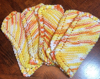 Hand Knitted Dishcloths, Dish Cloths, Kitchen Cloths, Kitchen Towels, Hand Made Dish Cloths, Cotton Dishcloths, Wash Cloths, Dish Rags