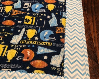 Sports Baby Blanket, Self Binding Baby Blanket, Flannel Baby Blanket, Baby Receiving Blanket, Newborn Baby Blanket, Baby Shower Gift,