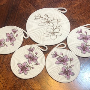 Rope Coaster, Rope Coaster Set, Coasters, Rope Coasters, Handmade Rope Coasters, Handmade Coaster Set, Gift for Her, Housewarming Gift