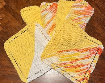 Knitted Dish Cloths, Hand Knit Dishcloths, Knitted Dish Cloths, Kitchen Towels, Wash Cloths, Dish Cloths, Dish Rags, Housewarming Gift