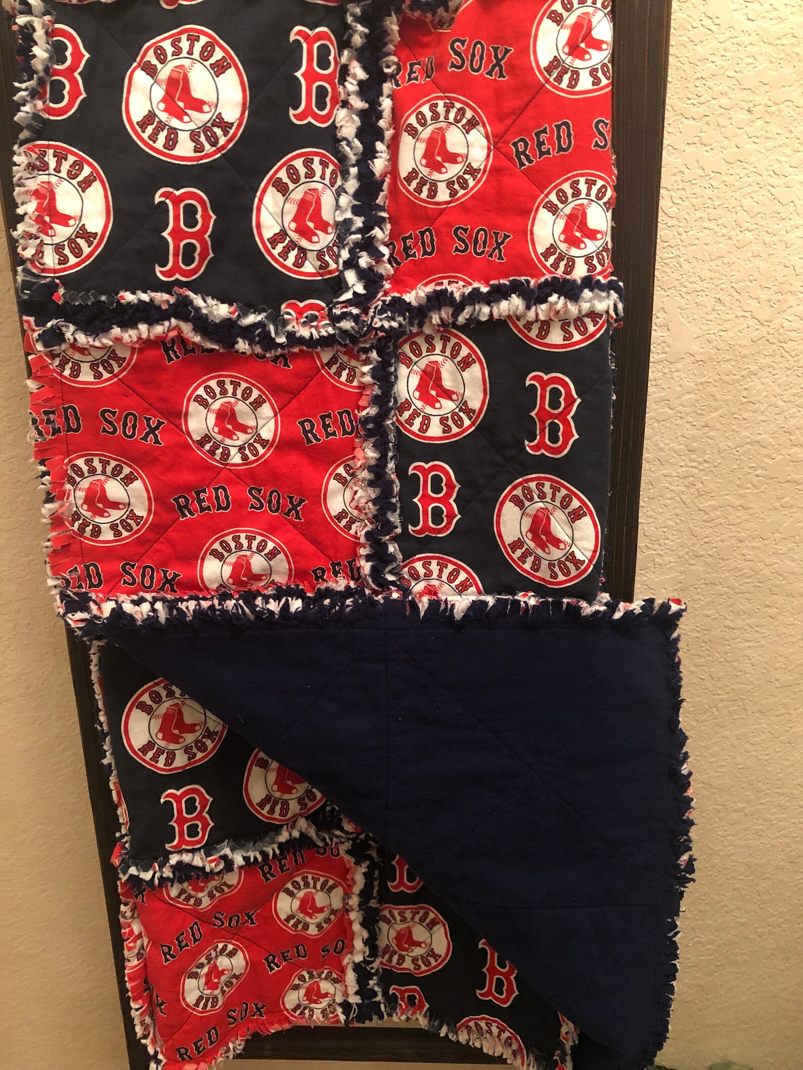 Boston Red Sox Blanket Sports Quilt Handmade Quilt Baseball Etsy