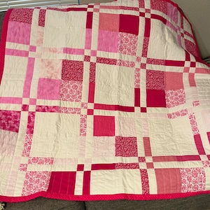 Baby Blanket, Pink Baby Quilt, Baby Girl Quilt, Handmade Baby Quilt, Baby Girl Blanket, Baby Quilt, Baby Shower Gift, Nursery Bedding,