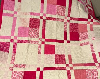 Baby Blanket, Pink Baby Quilt, Baby Girl Quilt, Handmade Baby Quilt, Baby Girl Blanket, Baby Quilt, Baby Shower Gift, Nursery Bedding,