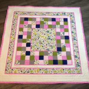 Handmade Baby Quilt, Baby Girl Quilt, Baby Quilt, Baby Shower Gift, Blanket for Baby Girl, Pink Baby Quilt, Baby Blanket, Nursery Bedding