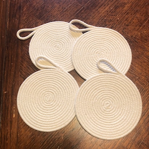 Rope Coaster, Rope Coaster Set, Coasters, Rope Coasters, Handmade Coasters, Handmade Coaster Set, Housewarming Gift, Gift for Home