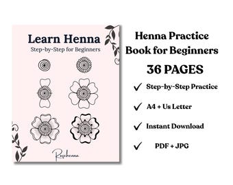 Henna Practice Book for Beginners | Step-by-Step Mehndi Workbook (Digital Download)