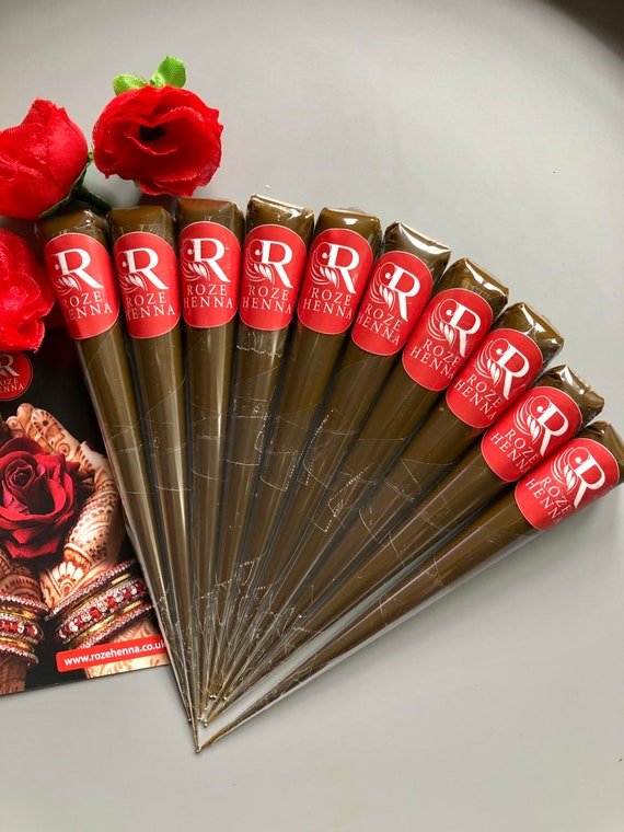 10 Handmade Natural Henna Cones. Bridal Henna. Temporary Etsy UK