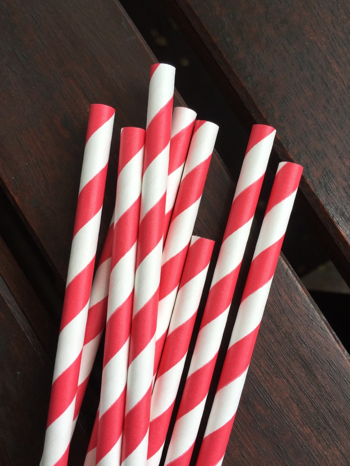 Red Paper Straws Set of 10 Etsy